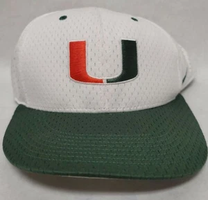 Miami Hurricanes NIKE Fitted Baseball Hat Cap University WHITE SUMMER SEE DESC B - Picture 1 of 4