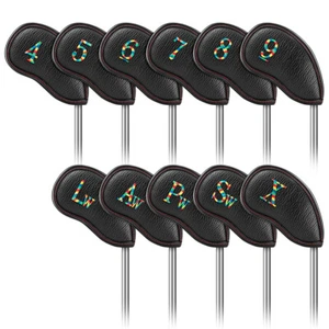 11pcs Pu Leather Rainbow Number Right Hand Golf Iron Covers 4-9,Pw,Aw,Sw,Lw,X - Picture 1 of 4