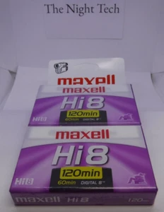 NEW Pack of Two Maxwell Hi8 120 Minuet 8mm Camcorder Video Tapes - Picture 1 of 12