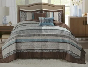 Madison Park Dartmouth Reversible Oversized Jacquard 5-pc Bedspread Set King - Picture 1 of 1
