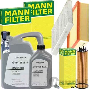 MANN FILTERSET passend für AUDI A3 8Y Q3 VW GOLF 8 TOURAN TDI+ORIGINAL 0W-30 ÖL - Bild 1 von 8