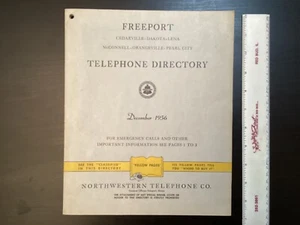 Vtg 1956 Freeport Dakota Lena Pearl City Northwestern IL Telephone Directory - Picture 1 of 20