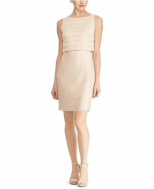 American Living Womens Pink Lace Mini Party Cocktail Dress 8 BHFO 7097