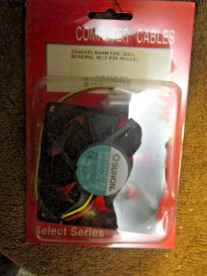 80mm Ball bearing fan FAN-3110-ATX Sunon KD1208PTB2 2.1W NOS - Image 1 of 3
