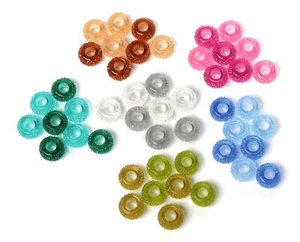 Perla de agujero grande "Sunshine", juego de 8, aprox. 12 x 6 mm - Imagen 1 de 5