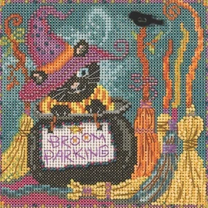 Broom Parking Cross Stitch Kit Mill Hill 2022 Buttons & Beads Autumn MH14224 - Picture 1 of 2