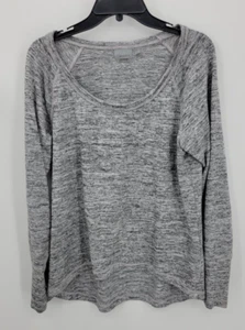 Athleta Sweatshirt Damen Large grau Space Dye No Sweatin' it Sharkbite Pullover - Bild 1 von 9