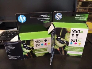 HP 950XL Black HP 951 Cyan/Magenta/Yellow Ink Lot Of 9 Cartridges Some Seem Full - Picture 1 of 4