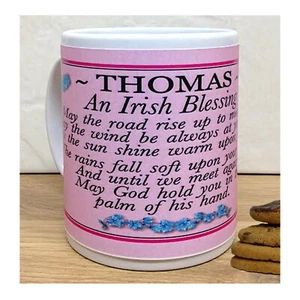 Personalised AN IRISH BLESSING Poem & YOUR NAME Ceramic Tea Coffee Cup Mug Gift - Picture 1 of 2
