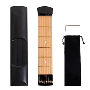 Tasche Akustikgitarre Übungswerkzeug 6 Saiten Griffbrett 6 Bund Akkord Trainer A - Bild 1 von 8