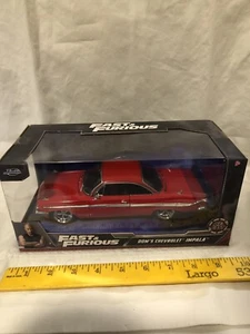 Jada Fast & Furious Dom's Chevy Impala Red 1:24 Scale Die Cast Model Car Toy - Picture 1 of 4