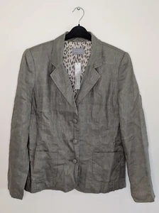 Per Una Jacket Women's 100% Linen Grey Patterned Lined UK 16 BNWT - Picture 1 of 12