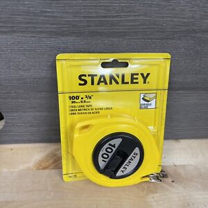 Stanley Long Tape Measure 1/8" Graduations 100ft Yellow 34106 New