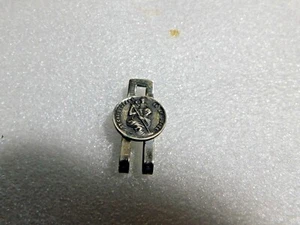 Vintage Sterlingsilber Heiliger Christophorus Sei mein Führer Krawattenklammer - Bild 1 von 3