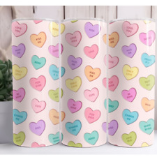 Valentines Day Heart 20oz Skinny Tumbler Custom Insulated Cup with Straw