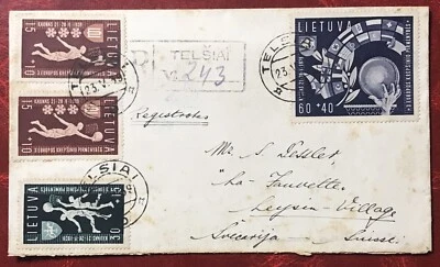 LITUANIA - 1939 3ER CAMPEONATO EUROPEO DE BALONCESTO CUBIERTA REGISTRADA. EXCELENTE Foto 1 de 2