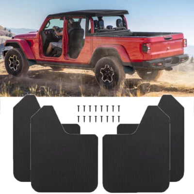 4× Carbon Fiber Style Splash Mudguards Flares Front & Rear For Jeep Gladiator - Image 1 of 4