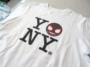 NEW Marvel x Bait Spider Man MOVIE 2 YO NY Tee Shirt WHITE SZ M MENS NYC TOY DC - Picture 1 of 4