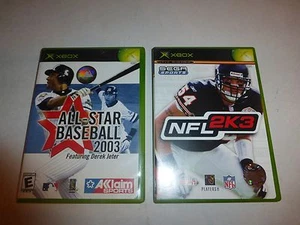 2 Lot Xbox Games, All-Star Baseball 2003 Derek Jeter & NFL 2K3 Sega Sports B185 - Picture 1 of 2