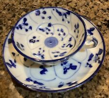 ANTIQUE CHINESE BLUE & WHITE TEK SING STYLE SMALL PORCELAIN CUP SAUCER SET