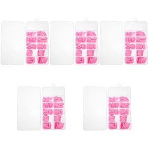 5 Boxes Frosted Short Nail Plate Miss False Piece Fake Nails Colored Tips - Picture 1 of 12