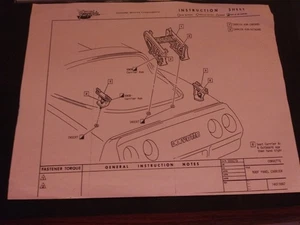 1978, 1979 ORIGINAL CORVETTE LUGGAGE RACK CARRIER MANUAL INSTRUCTION SHEET - Bild 1 von 1