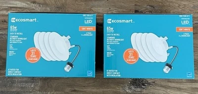 8 pack Ecosmart 65w 4in Downlight Dimmable Soft White Screw-in Base - Image 1 of 4