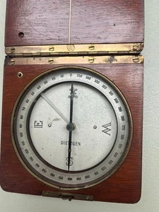 ANTIQUE DIETZGEN CO. COMPASS c. Early 1900's WOOD CASE - Picture 1 of 8