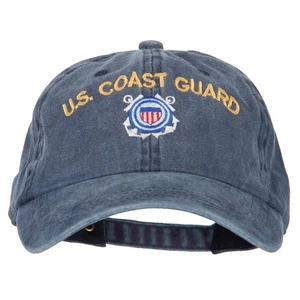 US Coast Guard Logo Embroidered Washed Cotton Twill Cap - Navy OSFM - Bild 1 von 5