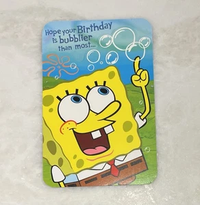 Biglietto Auguri Compleanno Spongebob Vintage Auguri Americani Senza Busta - Foto 1 di 7