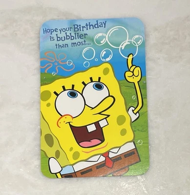 Vtg Spongebob Birthday Greeting Card American Greetings No Envelope - Image 1 of 4