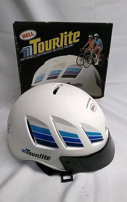 Capacete de bicicleta vintage década de 1980 Bell tela grande NOVO corrida raro Tourlite anos 80  - Imagem 1 de 4