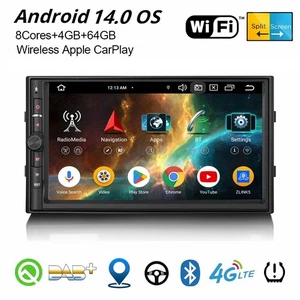 Android 14 2Din DAB+ Autoradio GPS Navi WiFi Bluetooth 5.0 CarPlay DSP 4GB+64GB - Bild 1 von 20