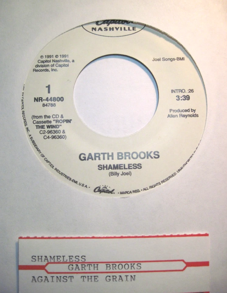 GARTH BROOKS * 45 * Shameless * 1991 * UNPLAYED MINT USA * with TAG - Image 1 of 1