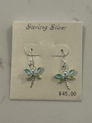 Sterling Silver Dragonfly Earrings New - Image 1 of 3