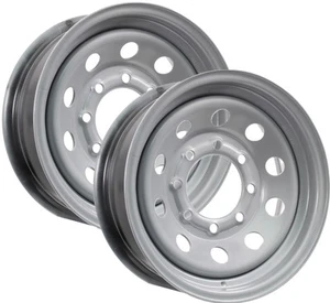 eCustomrim 2-Pack Equipment Trailer Rims Wheels 16 in. 16X6 8 Lug Silver Modular - Picture 1 of 6