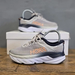 Hoka One One Bondi 7 Mujer Talla UK 4.5 Ancho Blanco Entrenadores Zapatos para Correr Gimnasio - Imagen 1 de 12