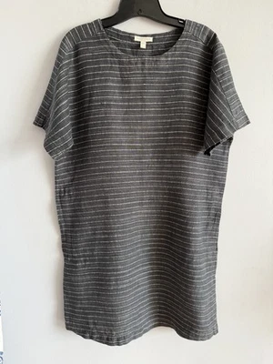Eileen Fisher Graphite Organic Linen Scoop Neck Tunic Dress Size S Petite - Image 1 of 4