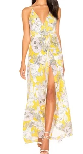 Yumi Kim Rush Hour Lightweight Floral Maxi Dress, Yellow/Pink/Purple, Tall Large - Picture 1 of 10