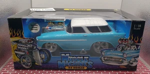 Muscle Machines  1/18 Scale  55 Chevy Nomad Teal/White - Picture 1 of 10