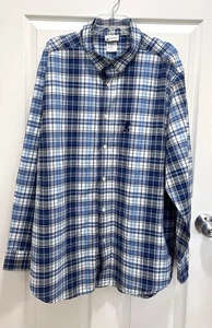 DISNEY Parks Mickey Mouse Mens XXL Blue White Plaid Button Down Shirt - Picture 1 of 11