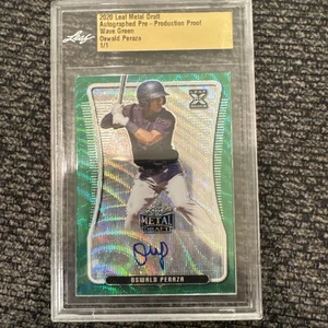 2020 Leaf Metal Draft Oswald Peraza #1/1 Auto RC Proof Slabbed Yankees - Bild 1 von 3