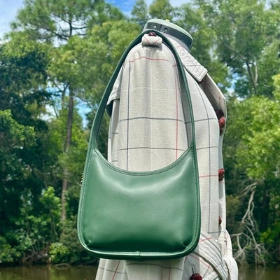 NWT COACH Curve Zip (Ergo) Archive Bag Glove Tanned Hunter Green Leather CAF11 - Image 1 of 4