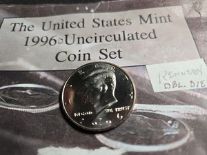 UNC 1996 US MINT KENNEDY HALF. POSSIBLE DOUBLE DIE. Letters Above Head & Date - Picture 1 of 3