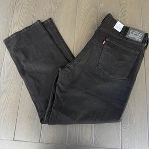 Pantalones de mezclilla elásticos negros oscuros Levis 541 calce atlético pierna cónica para hombre 40x32 nuevos con etiquetas - Imagen 1 de 13