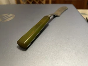 Vintage Art Deco Buttermesser Bakelit grüner Griff rostfrei versilbert? - Bild 1 von 5