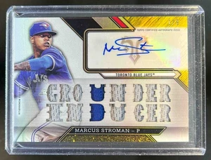 2016 Topps Triple Threads Marcus Stroman Jersey Auto Gold #1/9 Blue Jays - Picture 1 of 2