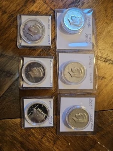 Lot 6 Silber PP Kennedy Half Dollar Rolle 90% Silber wie abgebildet - Bild 1 von 11