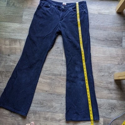 Pantalones de mezclilla de pana inclinados talla 13 largos para mujer azul marino Foto 1 de 4