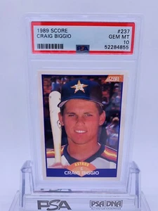1989 Score Craig Biggio ROOKIE RC #237 PSA 10 GEM MINT. Astros HOF And Legend - Picture 1 of 2